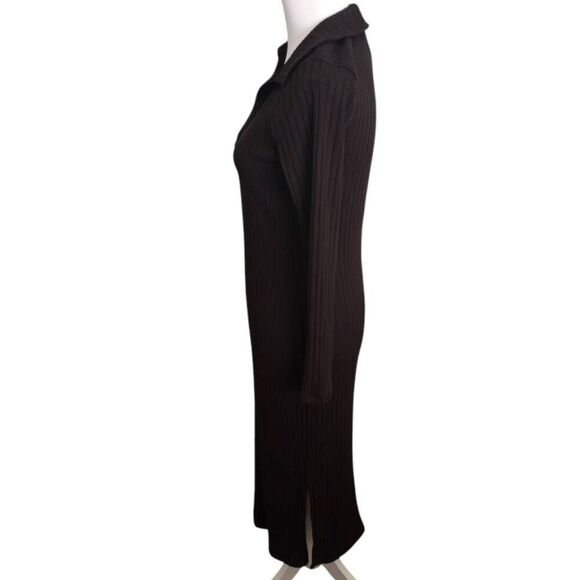 OLD NAVY POLO STYLE RIBBED BLACK MIDI DRESS SZ.S EUC. - Picture 6 of 9